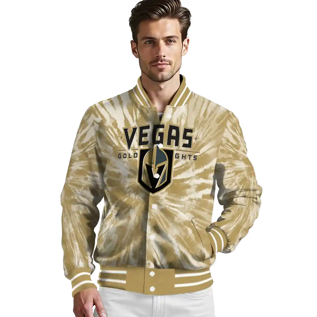 vegas golden knights dynamic rings tan varsity jacket high quality vegas golden knights dynamic rings tan varsity jacket high quality