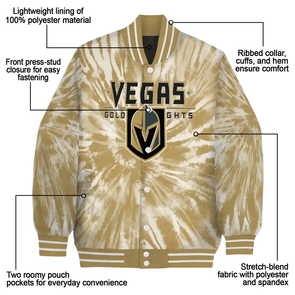 vegas golden knights dynamic rings tan varsity jacket new arrival vegas golden knights dynamic rings tan varsity jacket new arrival