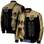 vegas golden knights fire skull tan black bomber jacket best selling