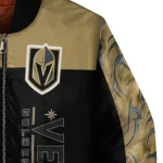 vegas golden knights fire skull tan black bomber jacket best selling