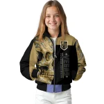 vegas golden knights fire skull tan black bomber jacket best selling