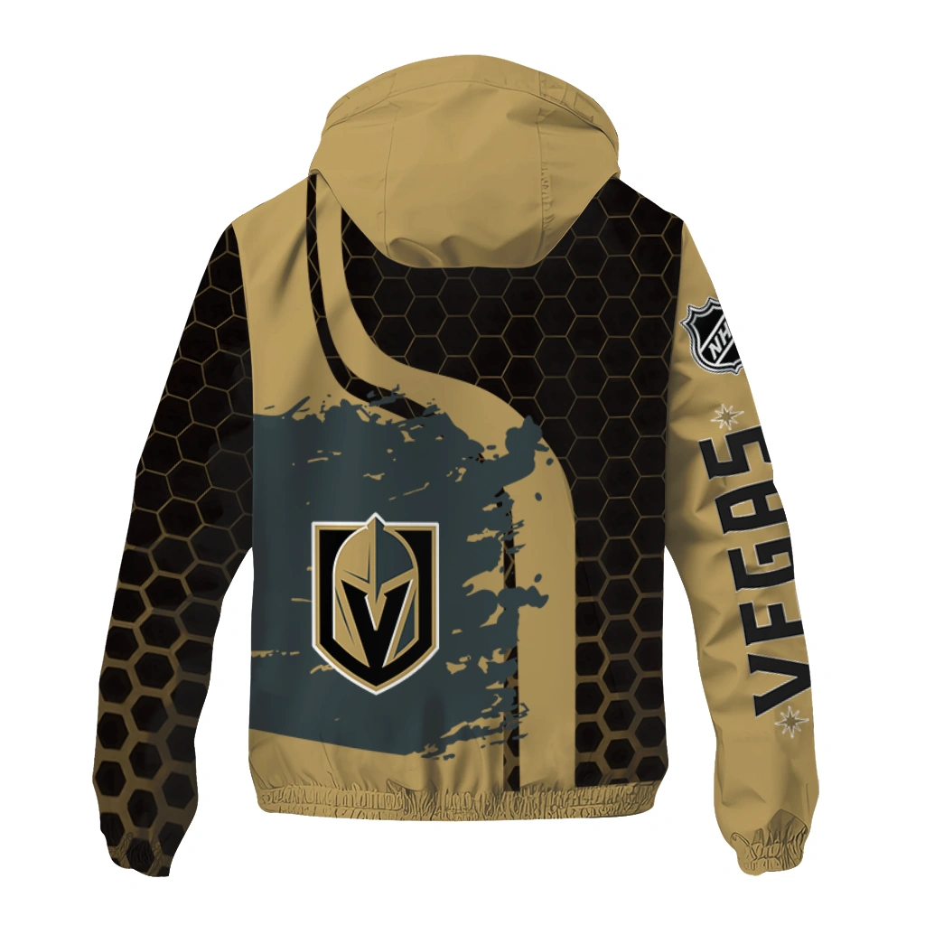 vegas golden knights hex grid texture tan black windbreaker jacket fashion forward vegas golden knights hex grid texture tan black windbreaker jacket fashion forward