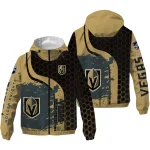 vegas golden knights hex grid texture tan black windbreaker jacket best selling