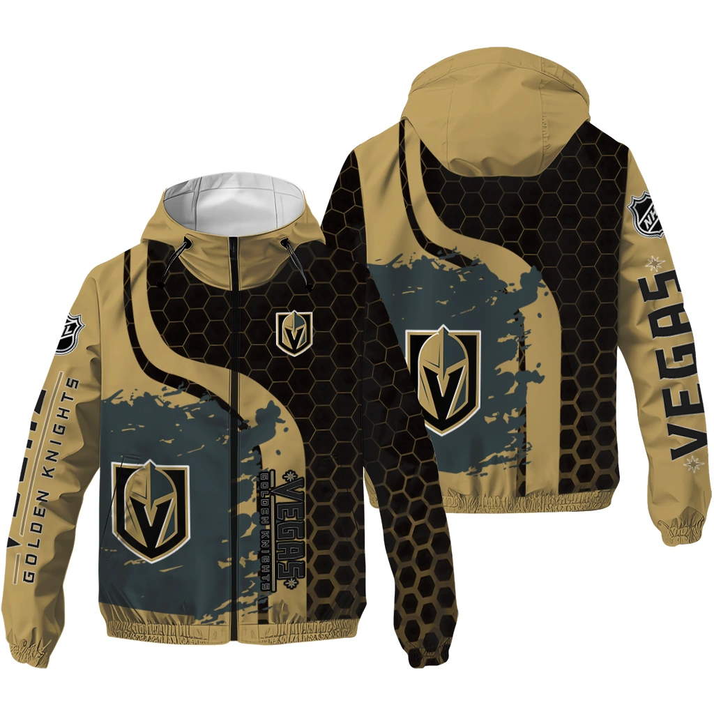 vegas golden knights hex grid texture tan black windbreaker jacket high quality vegas golden knights hex grid texture tan black windbreaker jacket high quality
