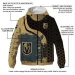 vegas golden knights hex grid texture tan black windbreaker jacket best selling