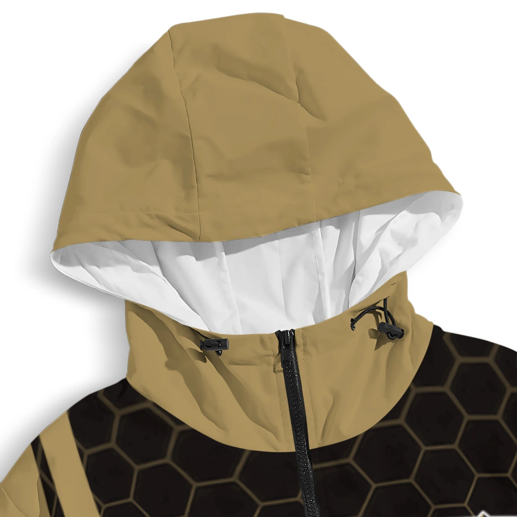 vegas golden knights hex grid texture tan black windbreaker jacket premium grade vegas golden knights hex grid texture tan black windbreaker jacket premium grade