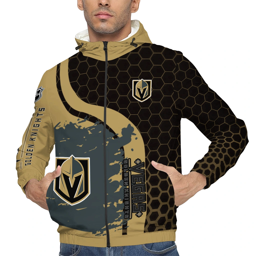 vegas golden knights hex grid texture tan black windbreaker jacket top rated vegas golden knights hex grid texture tan black windbreaker jacket top rated