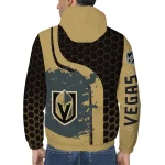 vegas golden knights hex grid texture tan black windbreaker jacket best selling