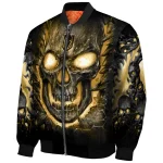 vegas golden knights inferno skull tan black bomber jacket best selling