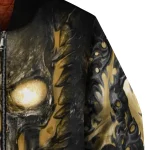 vegas golden knights inferno skull tan black bomber jacket best selling