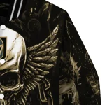 vegas golden knights skull bite tan black varsity jacket best selling