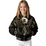 vegas golden knights skull bite tan black varsity jacket best selling