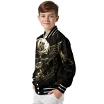 vegas golden knights skull bite tan black varsity jacket best selling