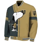 vegas golden knights snoopy attitude tan varsity jacket best selling