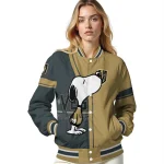 vegas golden knights snoopy attitude tan varsity jacket best selling