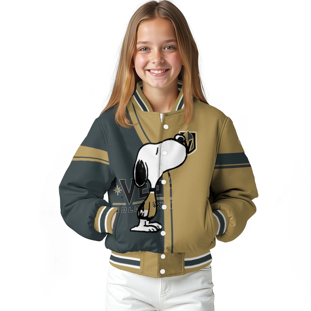 vegas golden knights snoopy attitude tan varsity jacket top rated vegas golden knights snoopy attitude tan varsity jacket top rated
