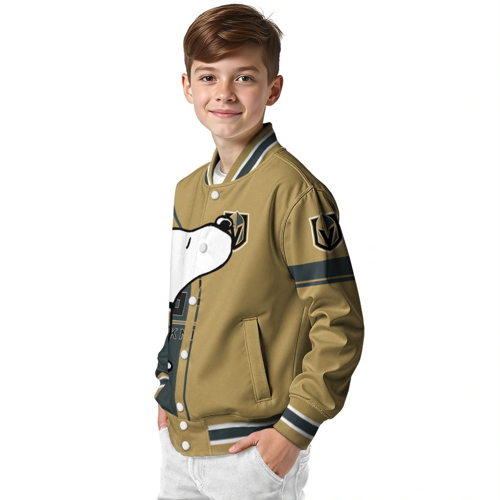 vegas golden knights snoopy attitude tan varsity jacket trendy vegas golden knights snoopy attitude tan varsity jacket trendy