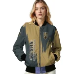 vegas golden knights urban mark tan bomber jacket best selling