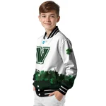 villanova wildcats clovers pattern white green varsity jacket best selling