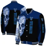 villanova wildcats intricate skull navy black varsity jacket best selling