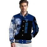 villanova wildcats intricate skull navy black varsity jacket best selling
