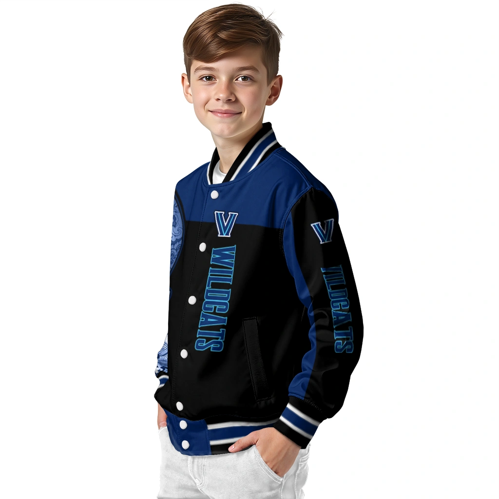 villanova wildcats intricate skull navy black varsity jacket trendy villanova wildcats intricate skull navy black varsity jacket trendy