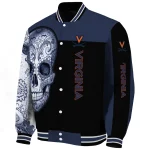 virginia cavaliers intricate skull blue black varsity jacket best selling