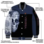 virginia cavaliers intricate skull blue black varsity jacket best selling