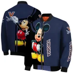 virginia cavaliers mickey mouse blue bomber jacket best selling
