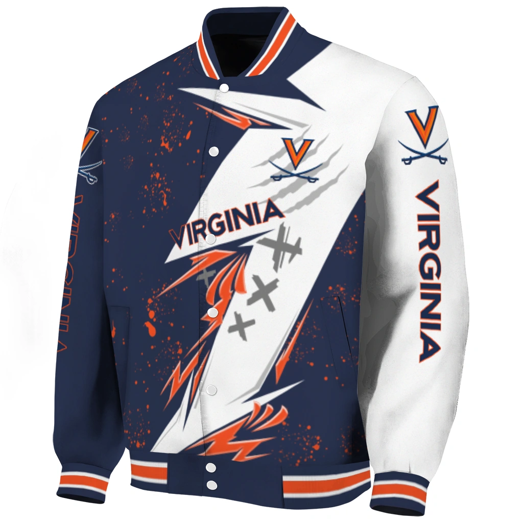 virginia cavaliers ripped bolt blue white varsity jacket best selling virginia cavaliers ripped bolt blue white varsity jacket best selling