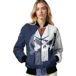 virginia cavaliers skull outline blue white bomber jacket best selling