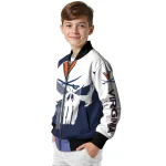 virginia cavaliers skull outline blue white bomber jacket best selling