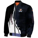 virginia cavaliers torn texture print blue black bomber jacket best selling