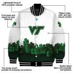 virginia tech hokies clovers pattern white green varsity jacket best selling