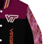 virginia tech hokies fire skull maroon black varsity jacket best selling