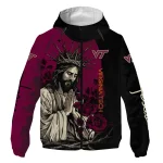 virginia tech hokies jesus roses maroon black windbreaker jacket best selling