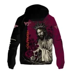 virginia tech hokies jesus roses maroon black windbreaker jacket best selling