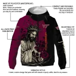 virginia tech hokies jesus roses maroon black windbreaker jacket best selling
