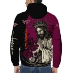 virginia tech hokies jesus roses maroon black windbreaker jacket best selling