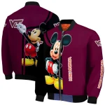 virginia tech hokies mickey mouse maroon bomber jacket best selling