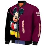 virginia tech hokies mickey mouse maroon bomber jacket best selling