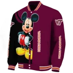 virginia tech hokies mickey mouse maroon varsity jacket best selling