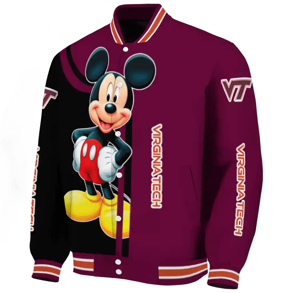virginia tech hokies mickey mouse maroon varsity jacket best selling virginia tech hokies mickey mouse maroon varsity jacket best selling