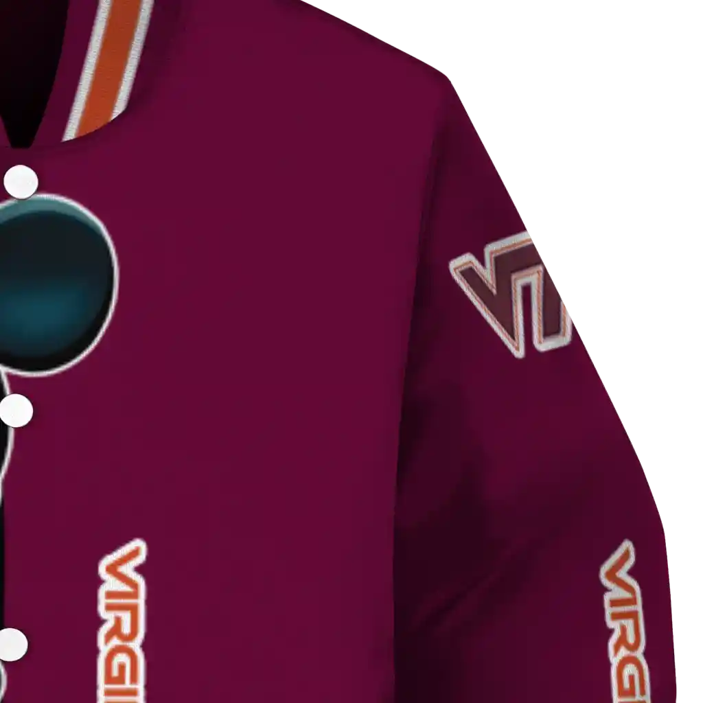 virginia tech hokies mickey mouse maroon varsity jacket premium grade virginia tech hokies mickey mouse maroon varsity jacket premium grade