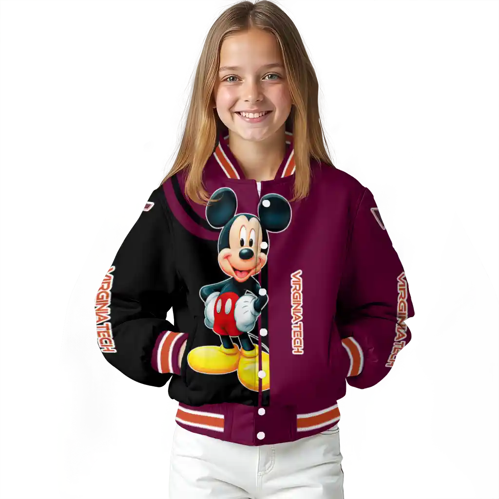 virginia tech hokies mickey mouse maroon varsity jacket top rated virginia tech hokies mickey mouse maroon varsity jacket top rated