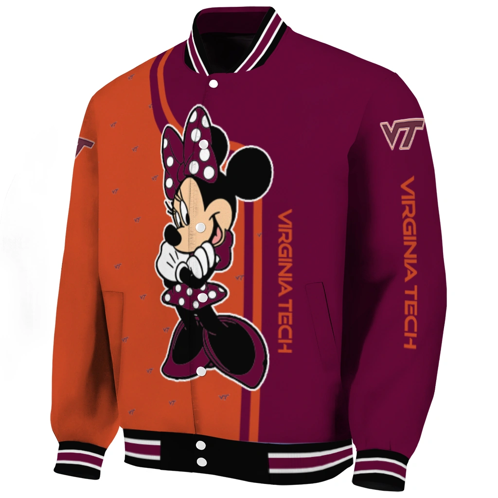 virginia tech hokies minnie mouse maroon varsity jacket best selling virginia tech hokies minnie mouse maroon varsity jacket best selling
