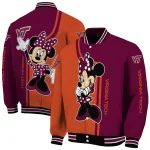 virginia tech hokies minnie mouse maroon varsity jacket best selling