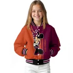 virginia tech hokies minnie mouse maroon varsity jacket best selling