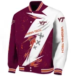 virginia tech hokies ripped bolt maroon white varsity jacket best selling