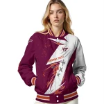virginia tech hokies ripped bolt maroon white varsity jacket best selling